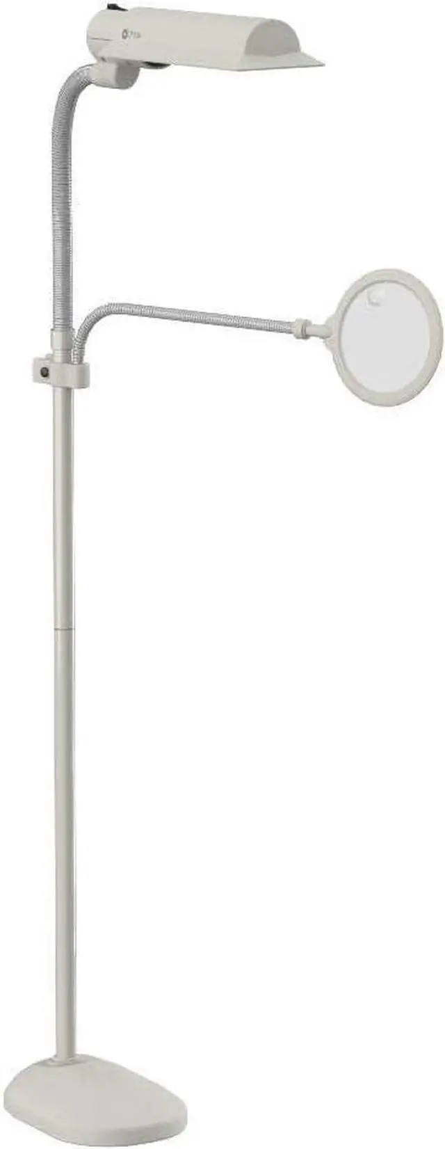 Alt view image 4 of 7 - OttLite 18w EasyView Standing Floor Lamp with Optical Grade 3X Magnifier Attachment Arm & Flexible Neck - Wide Wing Shade with Modern Design for Crafting, Work, Office, Dorm Room, Sewing & Reading