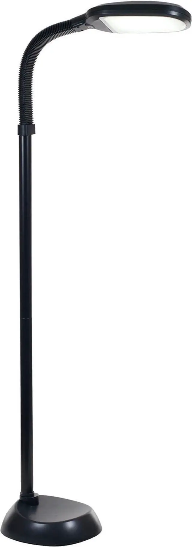 Main image of Lavish Home LED Floor Lamp - Full Spectrum Natural Sunlight Lamp with Bendable Neck - Dimmable Reading, Craft, and Esthetician Light (Black)