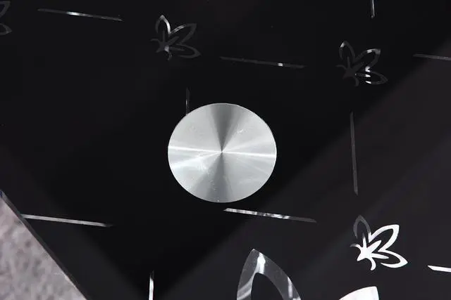 Alt view image 4 of 4 - Hodedah Two Tier Rectangle Tempered Glass Coffee Table, Black