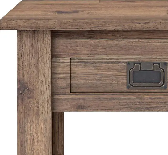 Alt view image 5 of 7 - SIMPLIHOME Monroe SOLID ACACIA WOOD 22 inch Wide Square Rustic End Table in Rustic Natural Aged Brown with Storage, 1 Drawer, for the Living Room and Bedroom