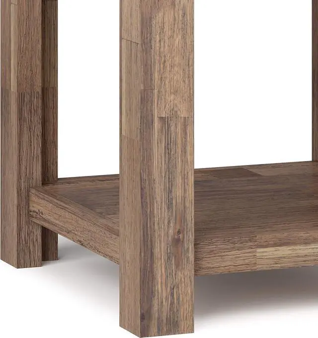 Alt view image 7 of 7 - SIMPLIHOME Monroe SOLID ACACIA WOOD 22 inch Wide Square Rustic End Table in Rustic Natural Aged Brown with Storage, 1 Drawer, for the Living Room and Bedroom