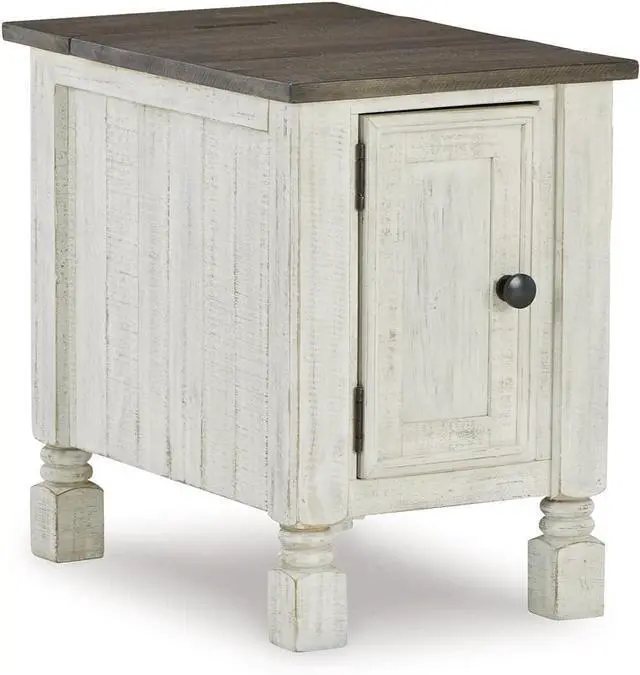 Main image of Signature Design by Ashley Havalance French Country Chair Side End Table, White & Gray