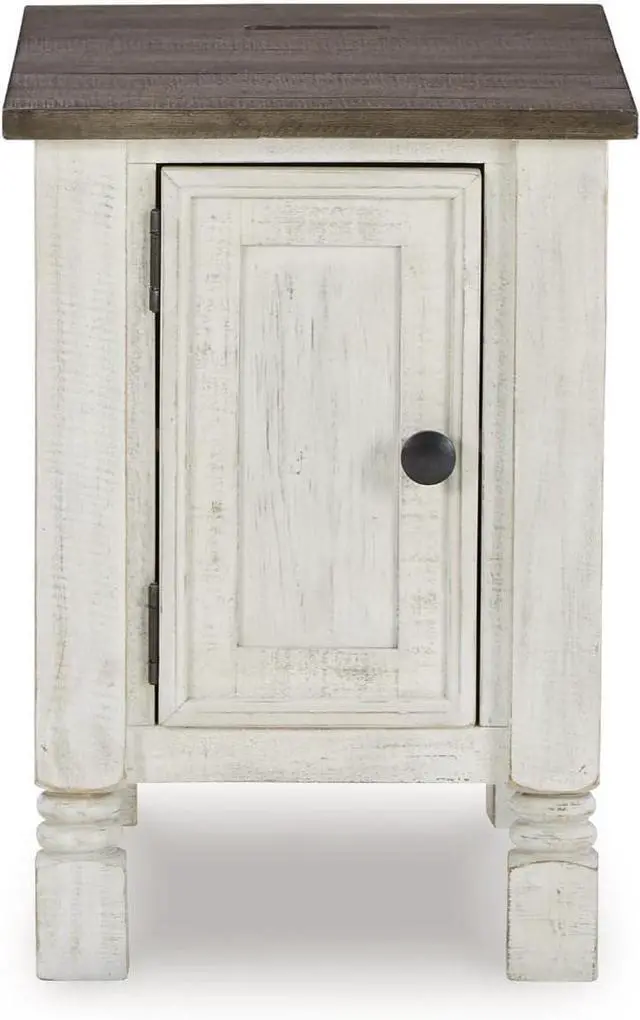 Alt view image 5 of 7 - Signature Design by Ashley Havalance French Country Chair Side End Table, White & Gray