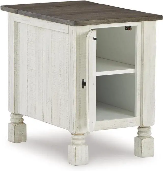 Alt view image 4 of 7 - Signature Design by Ashley Havalance French Country Chair Side End Table, White & Gray