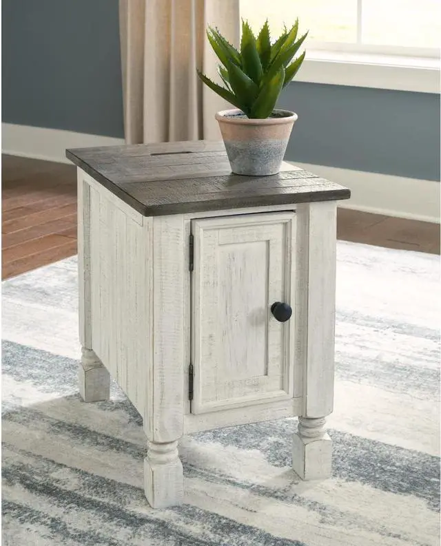 Alt view image 2 of 7 - Signature Design by Ashley Havalance French Country Chair Side End Table, White & Gray