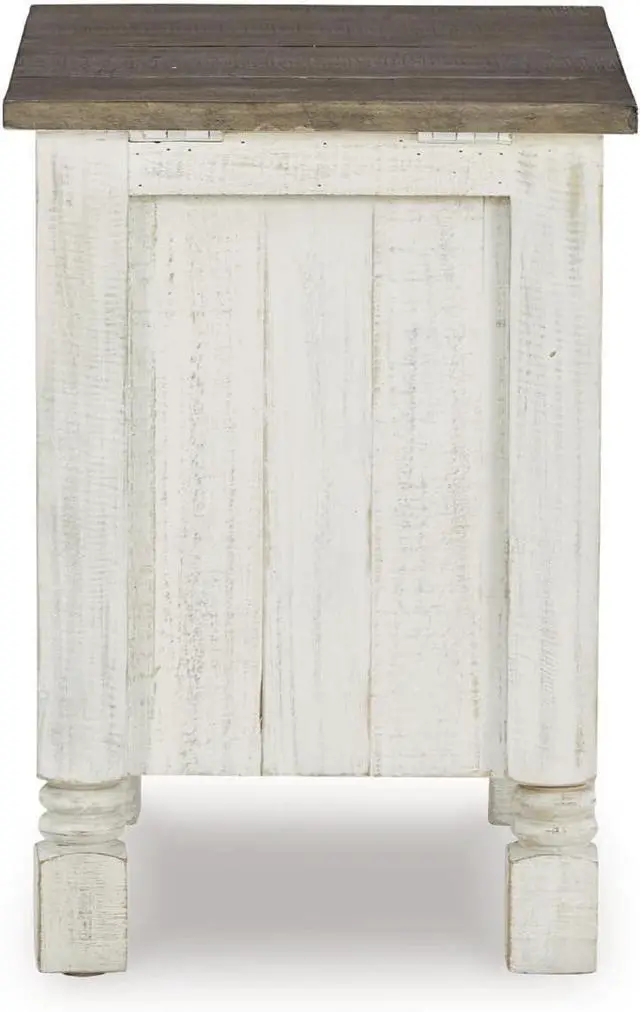 Alt view image 7 of 7 - Signature Design by Ashley Havalance French Country Chair Side End Table, White & Gray