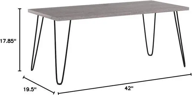 Alt view image 3 of 7 - Ameriwood Home Owen Retro Coffee Table, Distressed Gray Oak