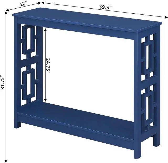 Alt view image 3 of 7 - Convenience Concepts Town Square Console Table with Shelf, Cobalt Blue