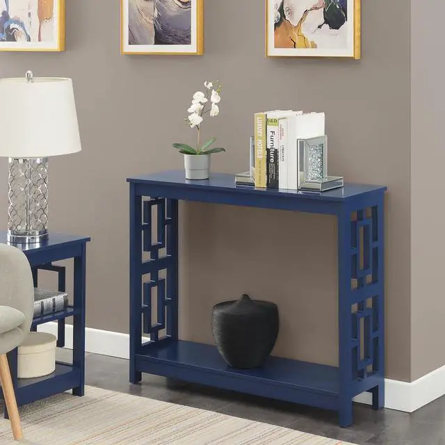 Alt view image 2 of 7 - Convenience Concepts Town Square Console Table with Shelf, Cobalt Blue
