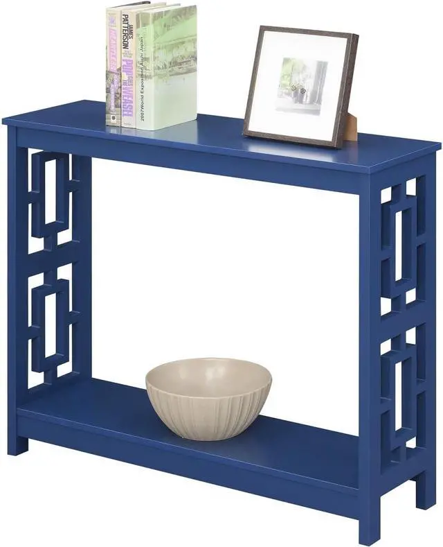 Alt view image 4 of 7 - Convenience Concepts Town Square Console Table with Shelf, Cobalt Blue