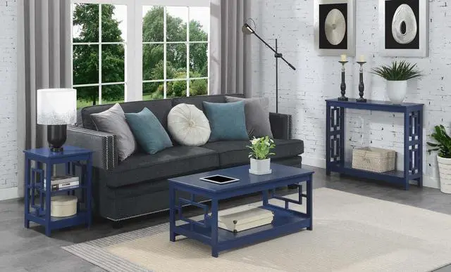 Alt view image 5 of 7 - Convenience Concepts Town Square Console Table with Shelf, Cobalt Blue