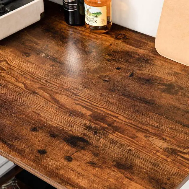 Alt view image 7 of 7 - IBUYKE 40H Bar Table with 3 Storage Shelves, High Dining Table for Kitchen, Rustic Brown Counter Table, Industrial Standing Computer Desk UTMJ054H