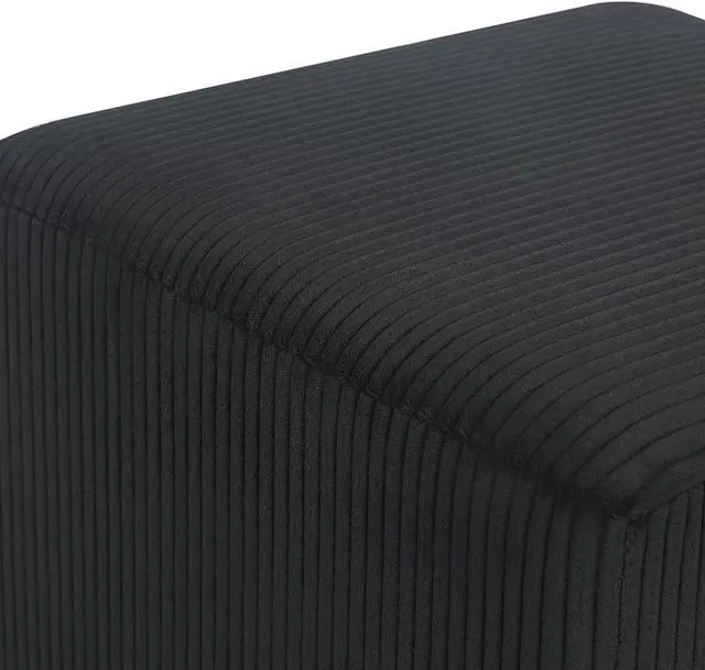 Alt view image 7 of 7 - Joveco Square Ottoman Fabric Cube Foot Rest Stool with Wooden Legs, Footstool Coffee Table Seat for Living Room Bedroom Couch, Dark Gray