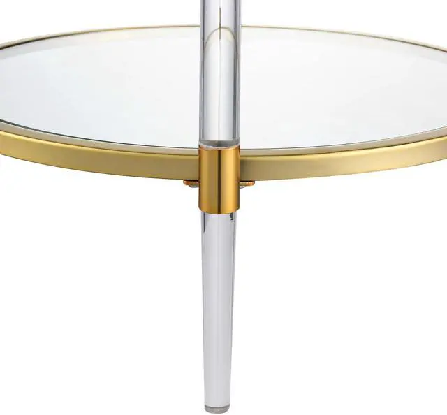 Alt view image 6 of 6 - Convenience Concepts Royal Crest 2 Tier Acrylic Glass End Table, Glass/Gold