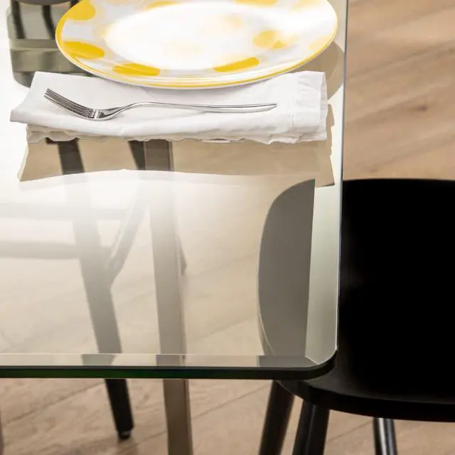Alt view image 4 of 4 - Spancraft 36" Square Glass Table Top 1/2" Thick 1" Beveled Edge