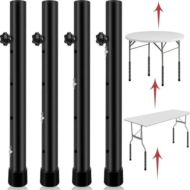 Main image of 8 Pack Table Risers For Folding Table, 4 Levels Adjustable Height Folding Table Leg Extenders, Heavy Duty Metal Table Leg Extensions, Folding Table Risers For Raise Table Height 3.6in|6.77in|10in|13in