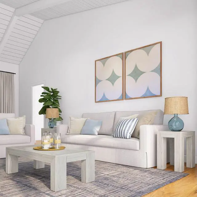 Alt view image 6 of 7 - Plank+Beam Modern Rectangular Side Table, Slim Side Table for Living Room, Narrow Nightstand for Small Spaces, Wood End Table for Bedroom, White Sand Wirebrush