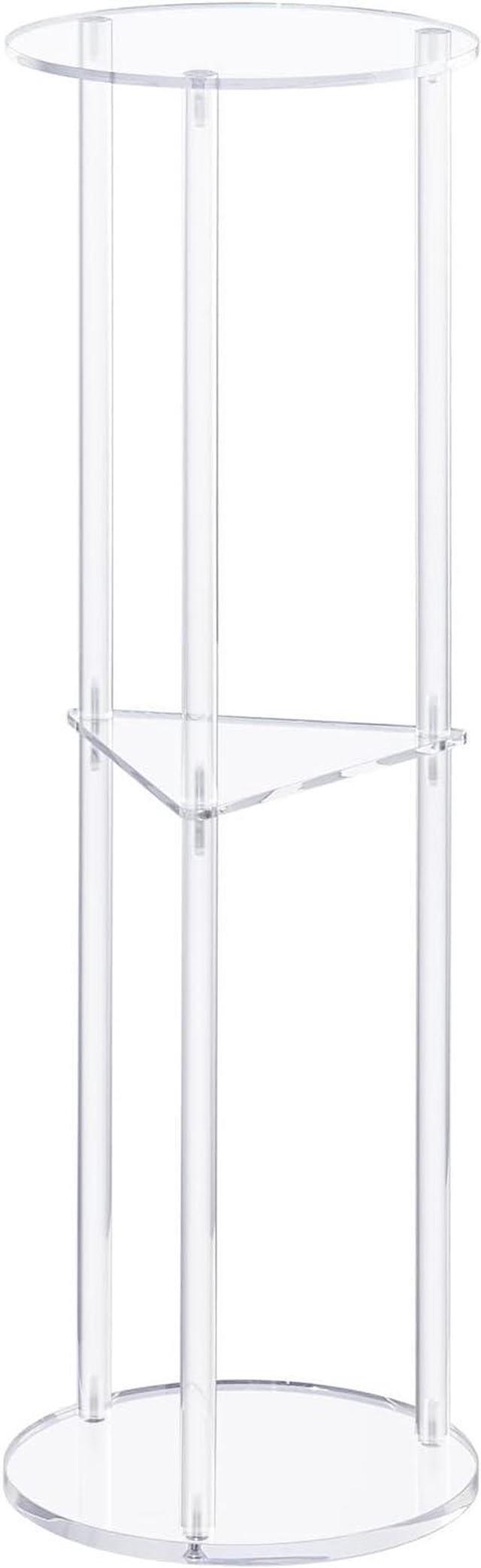Main image of HMYHUM Acrylic Drink Table for Small Spaces, Martini Table for Living Room, Small Drink Side Table, 3 Tiers, Round, Modern, 8" L x 8" W x 26" H, Clear