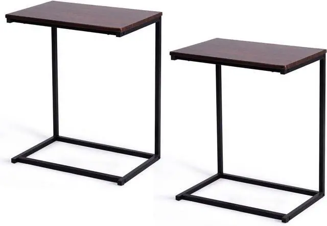 Main image of Tangkula Sofa Side End Table C Table Laptop Holder End Stand Desk Coffee Tray Side Table Notebook Tablet Beside Bed Sofa Portable Workstation (Brown)