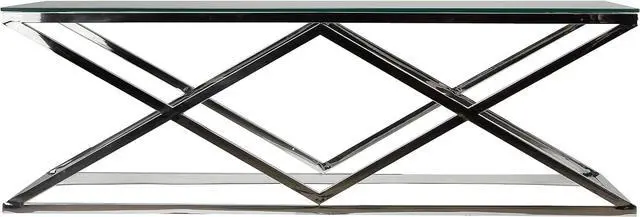 Alt view image 3 of 4 - Cortesi Home Gwen Coffee Table, 47.25", Glass and Metal