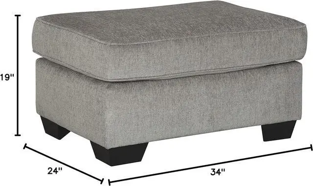 Alt view image 7 of 7 - Signature Design by Ashley Altari Modern Rectangular Accent Ottoman, Light Gray