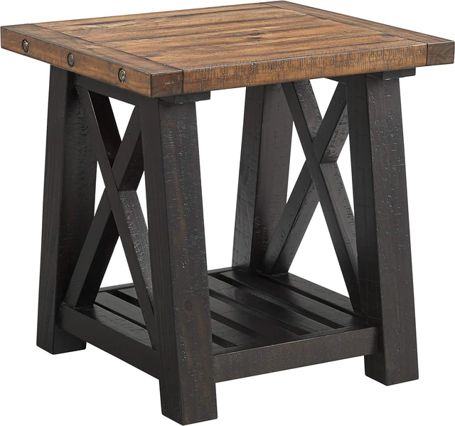 Main image of Martin Svensson Home Bolton Solid Wood End Table, Black and Natural