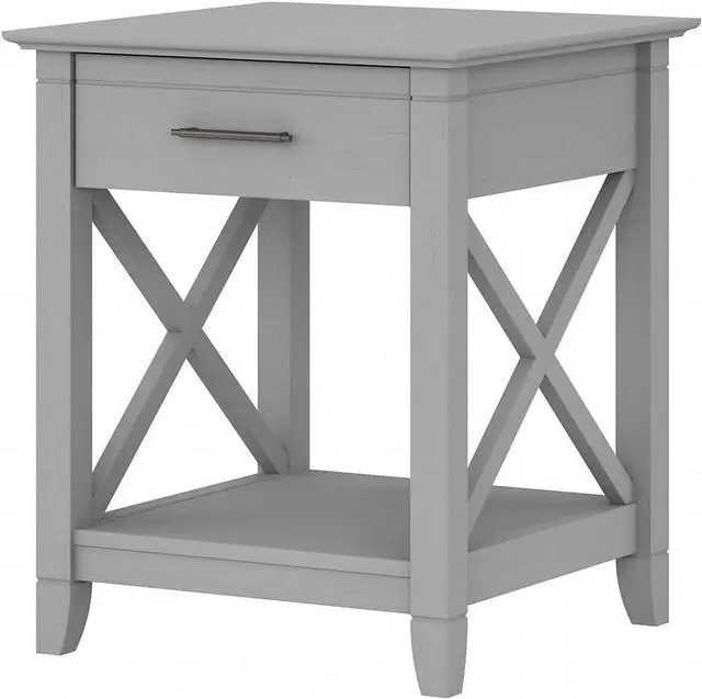 Main image of Bush Furniture Key West Nightstand with Drawer, Gray and White