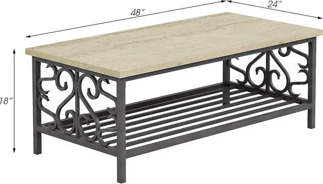 Alt view image 3 of 4 - Homelegance 3580-31 Fairhope 3-Piece Faux Marble Occasional Table Set, White
