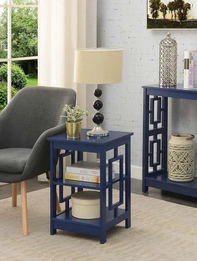 Alt view image 2 of 7 - Convenience Concepts Town Square End Table with Shelves, Cobalt Blue