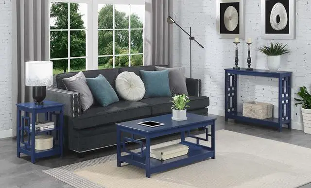 Alt view image 6 of 7 - Convenience Concepts Town Square End Table with Shelves, Cobalt Blue