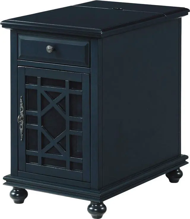 Main image of Martin Svensson Home Elegant Chairside End Table with Power, Catalina Blue