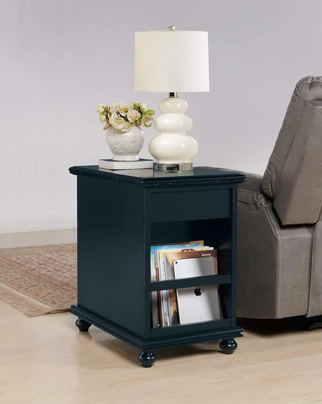 Alt view image 4 of 7 - Martin Svensson Home Elegant Chairside End Table with Power, Catalina Blue