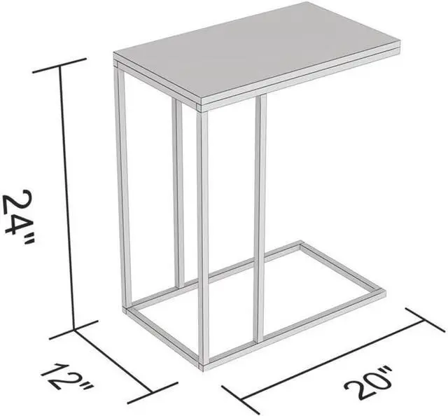 Alt view image 3 of 3 - Safdie & Co. End Night Stand/Bedside Accent Table Black Metal, Dark Taupe Wood -