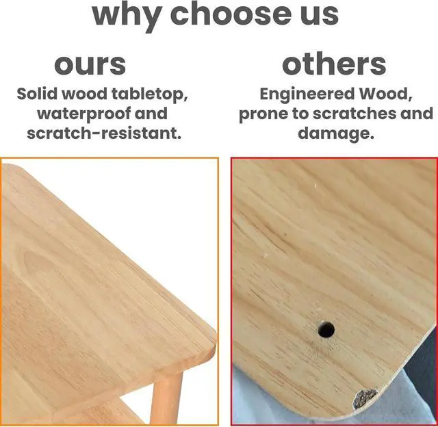 Alt view image 6 of 7 - LUCKNOCK Solid Wood Side Table, 2-Tier Boho End Table with Storage Shelf, Slim Nightstand Bedside Table for Small Spaces, Bedroom, Living Room, Farmhouse, No-Tool Assembly.