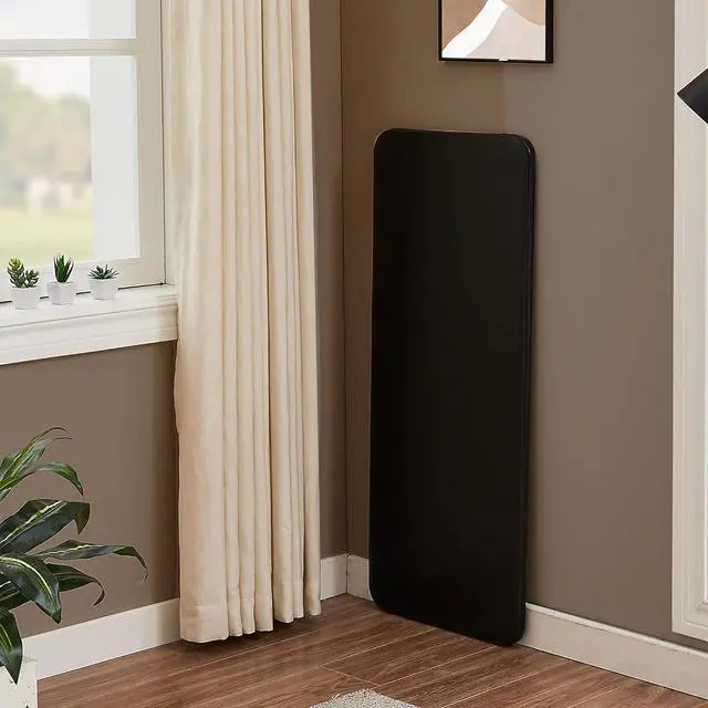 Alt view image 6 of 7 - VECELO Folding Table Desk 47 with Collapsible Legs & Vinyl Upholstery, No Assembly Needed, Metal, Black