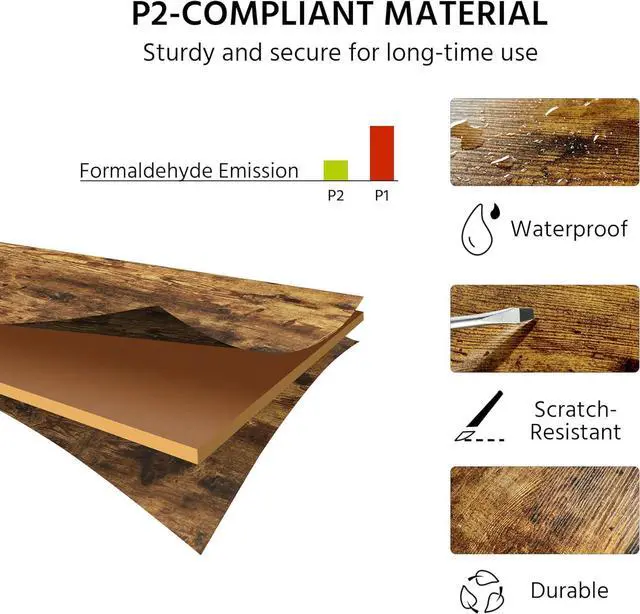 Alt view image 6 of 7 - Yaheetech Tall End Table Set of 2, 16x12x29.5 inch Industrial Side Table with Strong Wooden Shelves, 2PCS Slim 3-Tier Telephone Table with Metal Frame for Living Room, Small Places - Rustic Brown