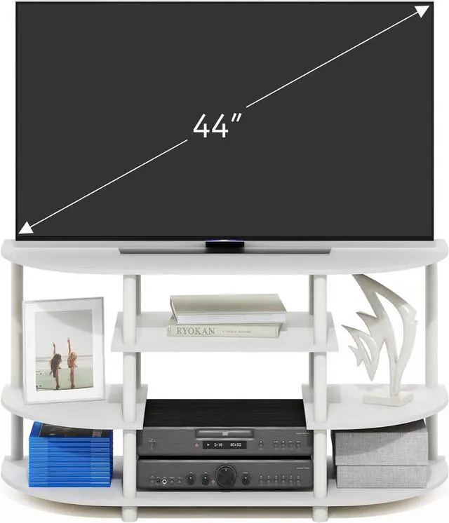 Alt view image 4 of 6 - Furinno Jaya TV Entertainment Center, White/White