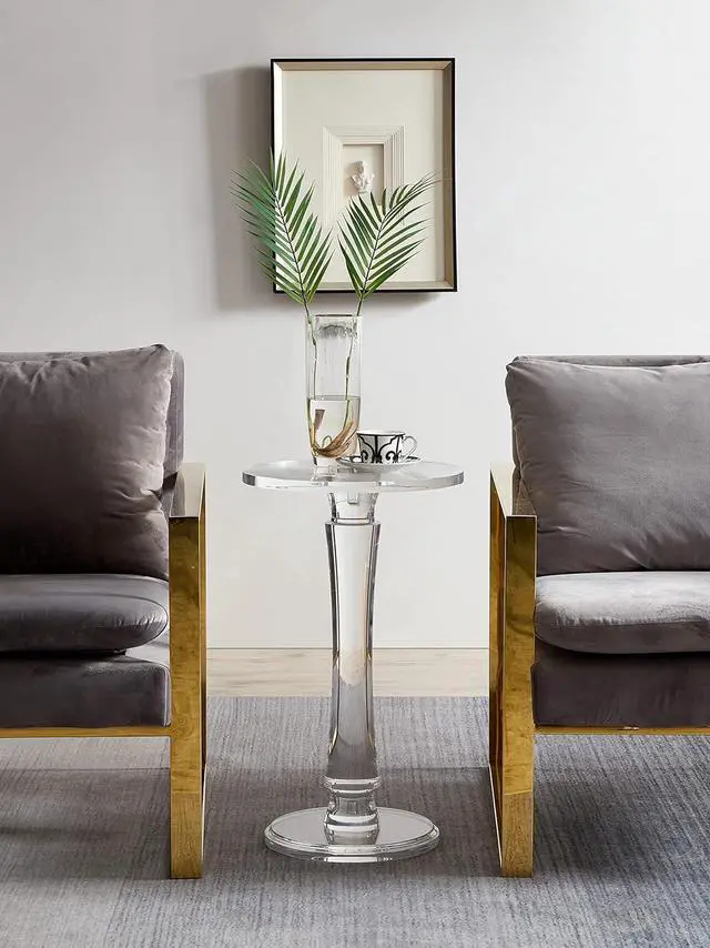 Alt view image 2 of 4 - Clear Acrylic End Table,Drink Table,for Office, Living Room and Bedroom, 15x15 inch25.2 inch High