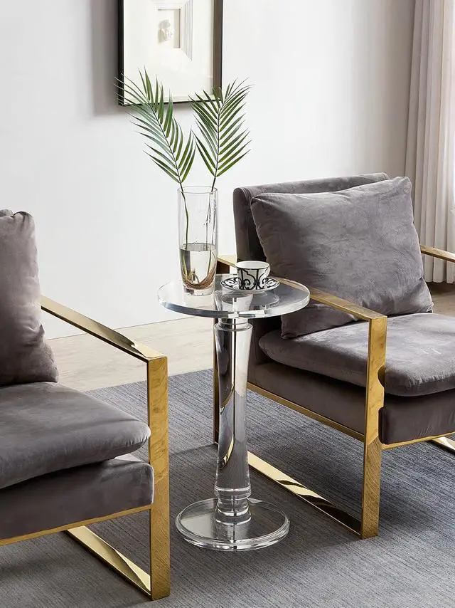 Alt view image 3 of 4 - Clear Acrylic End Table,Drink Table,for Office, Living Room and Bedroom, 15x15 inch25.2 inch High