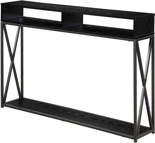 Main image of Convenience Concepts Tucson Deluxe Console Table with Shelf, Black/Black