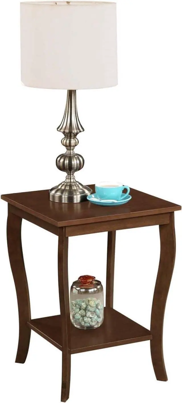 Alt view image 3 of 5 - Convenience Concepts American Heritage Square End Table with Shelf, Espresso