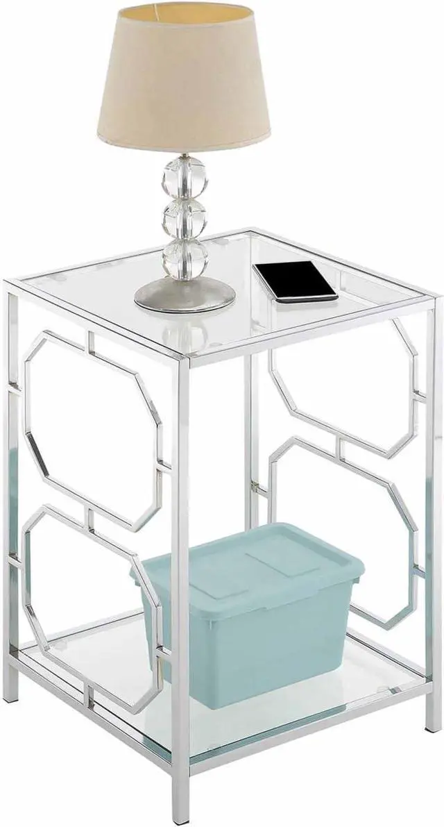 Alt view image 3 of 5 - Convenience Concepts Omega Chrome End Table, Clear Glass / Chrome Frame