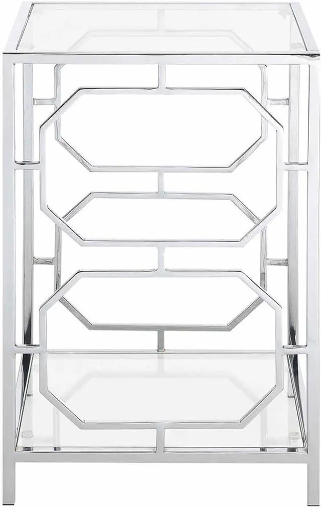 Alt view image 5 of 5 - Convenience Concepts Omega Chrome End Table, Clear Glass / Chrome Frame