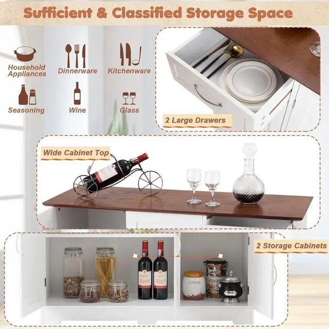Infographic showing storage space options for kitchen items.