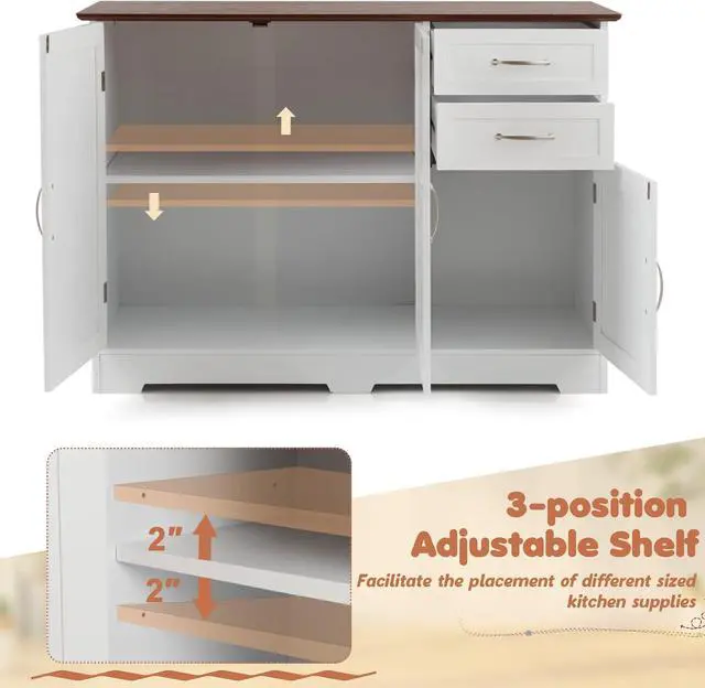 Detail view of the cabinet's structure and shelf adjustment.