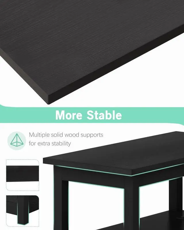 Alt view image 7 of 7 - Sandinrayli End Table with Charging Station, Side Table with 2 Drawer & USB Ports & Power Outlets, Nightstand for Small Spaces, Bedside Tables for Living Room Black