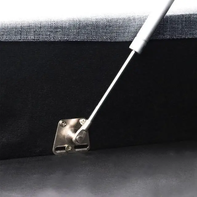 Alt view image 5 of 7 - ABBLE Indoor 34'' Wide Tufted Square Storage Ottoman with Hinged Lid Space Saving Coffee Table Upholstered Storage Storage Cocktail Ottoman Seat for Living Room Bedroom Office Denim Blue