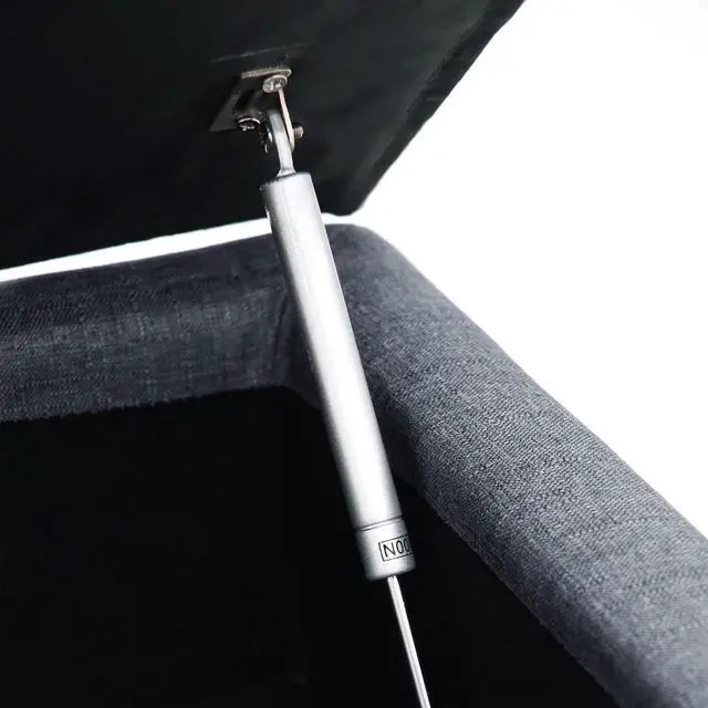 Alt view image 6 of 7 - ABBLE Indoor 34'' Wide Tufted Square Storage Ottoman with Hinged Lid Space Saving Coffee Table Upholstered Storage Storage Cocktail Ottoman Seat for Living Room Bedroom Office Denim Blue