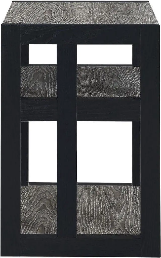 Alt view image 5 of 6 - Convenience Concepts Monterey End Table with Shelves, Weathered Gray/Black