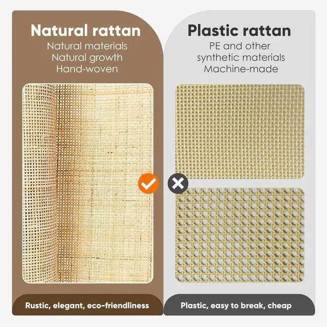 Alt view image 7 of 7 - XIAO WEI Sideboard Cabinet with Natural Rattan Hand-Woven 2 Doors, Rattan Cabinet Console Table Buffet Storage Accent Cane Credenza, for Kitchen Living Room Hallway Entryway, Natural (Metal Legs)